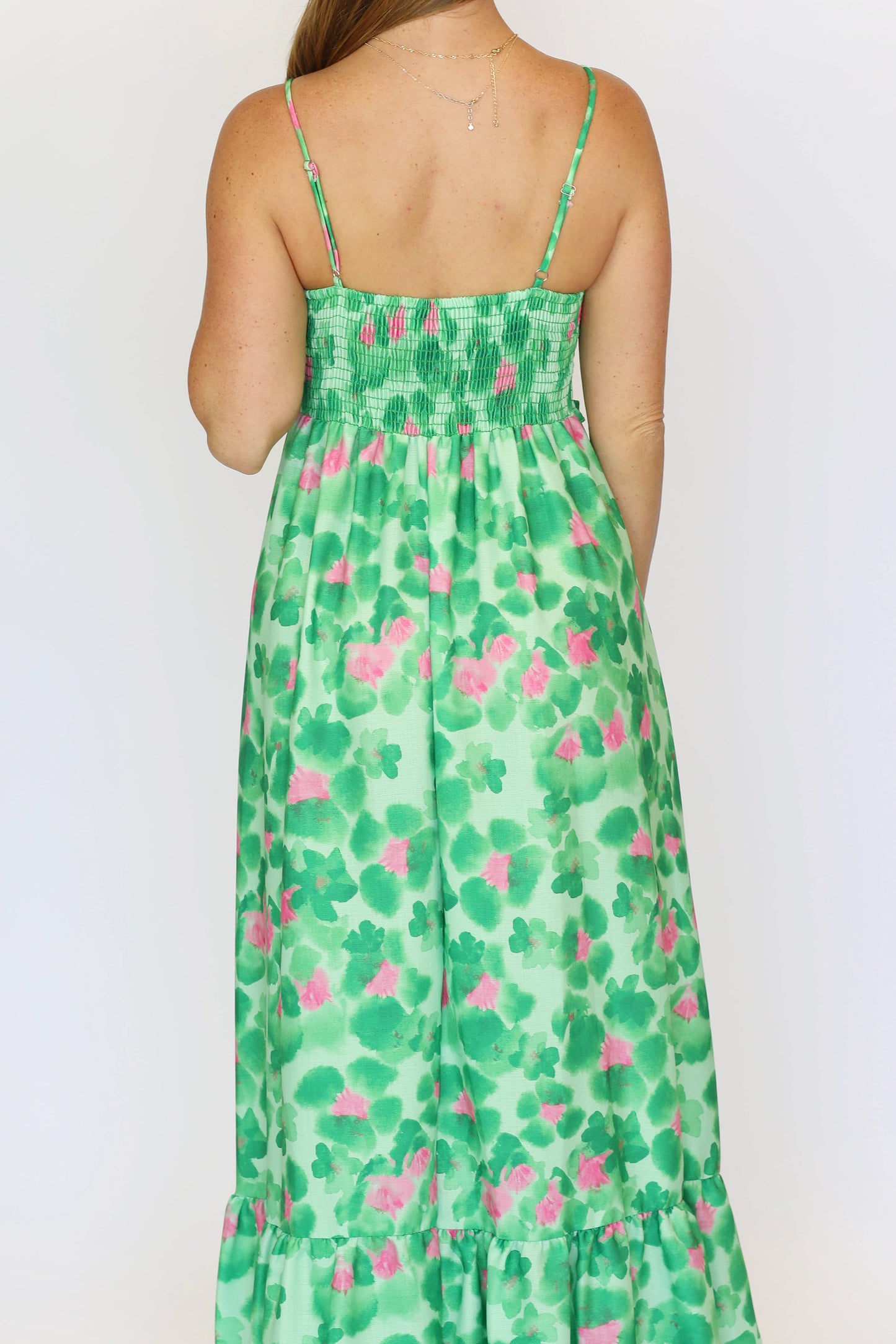 Green Floral Maxi Dress